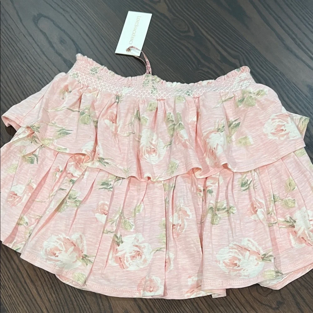 Floral Pink Ruffled Skirt love shack fancy NEW - Picture 7 of 7